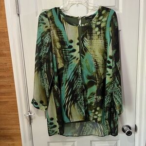 X-two Green Tye Dye Blouse